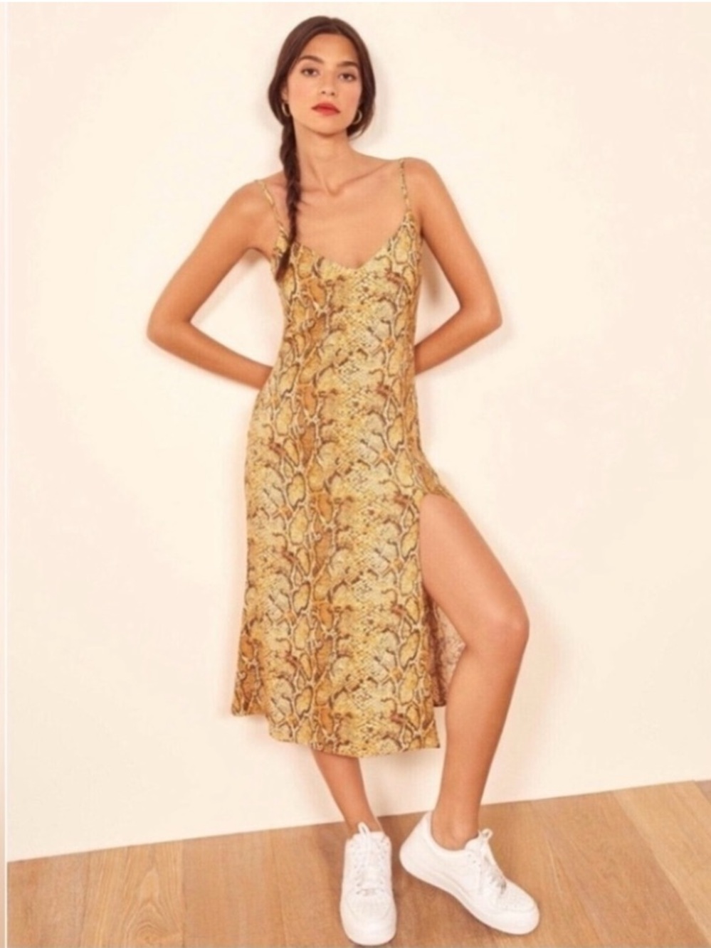 Reformation Crimini Side Slit Dress
